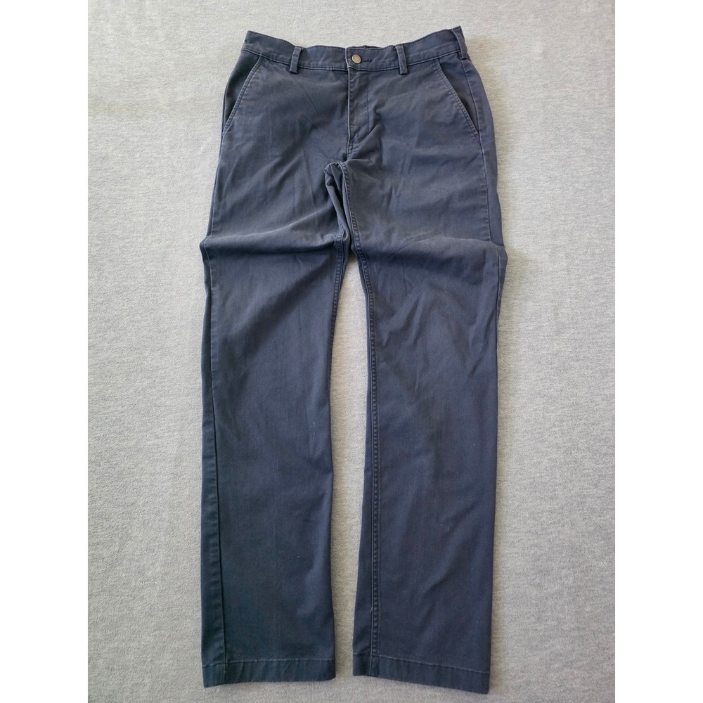 40 Grit by Duluth Trading Mens Navy Blue Slim Fit Chino Pants 32x34 Solid Cotton